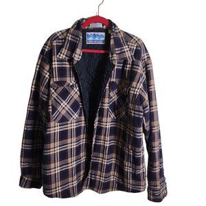Himalaya Cotton Blend Quilted Lining Plaid Flannel Shacket Size 2X